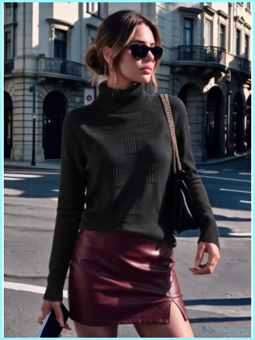 Ekouaer Women's Turtleneck Sweater Long Sleeve Knitted Pullover Fall Winter